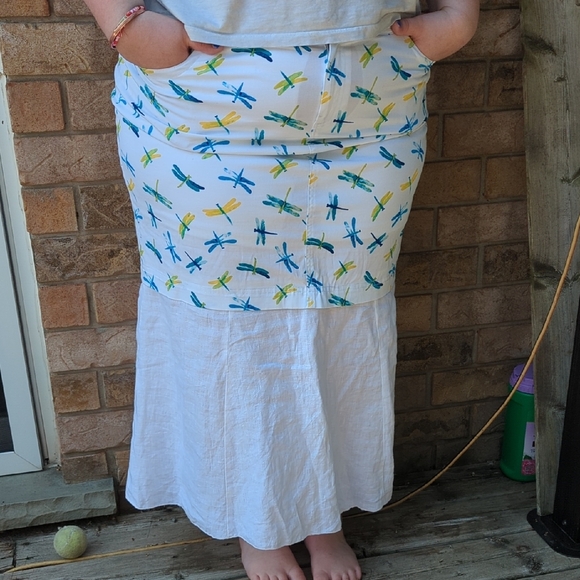 Upcycled Dragonfly Skirt - Picture 1 of 12